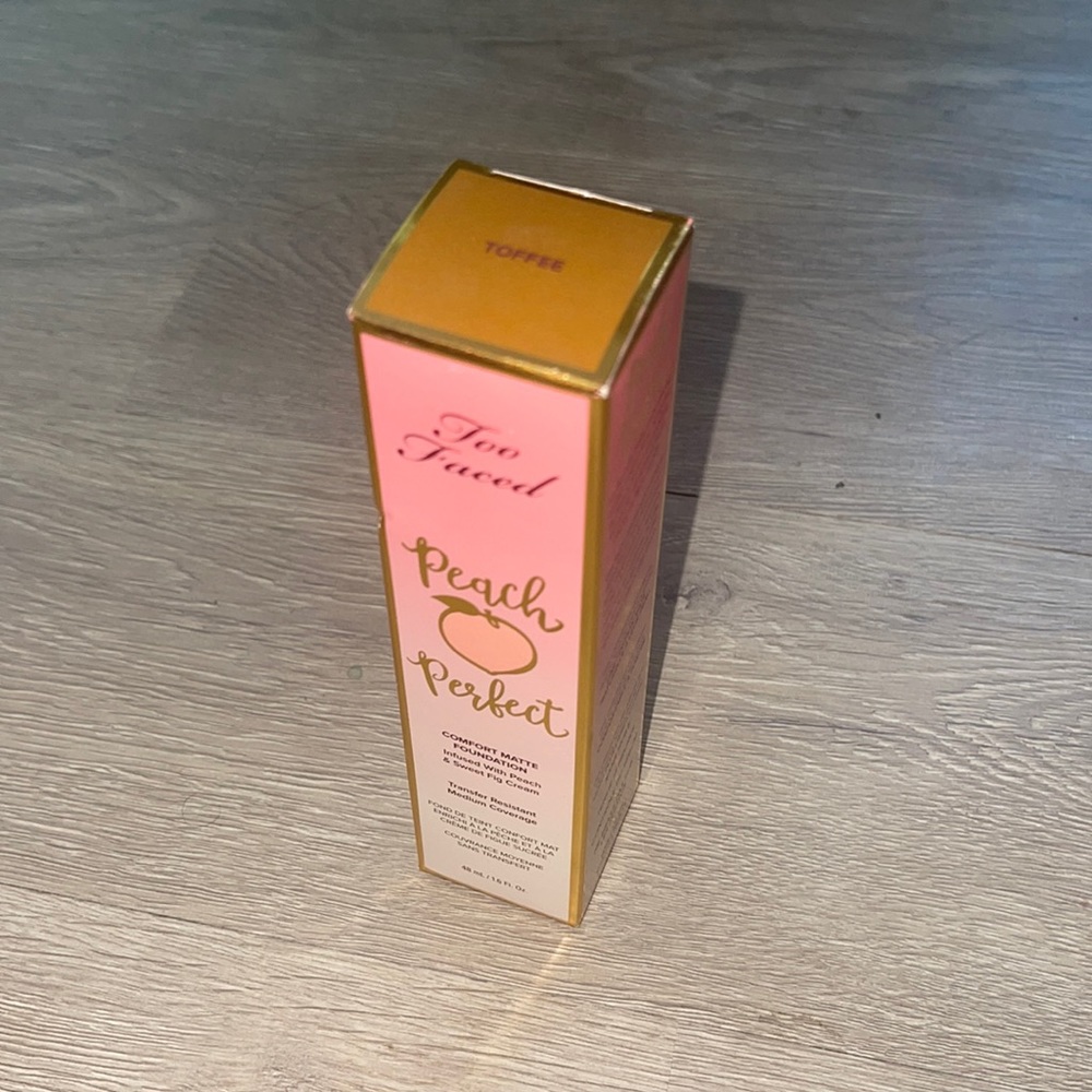 Too faced perfect peach foundation shade toffee